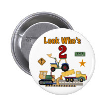 Construction Vehicles 2nd Birthday Pins