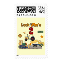 Construction Vehicles 2nd Birthday Postage