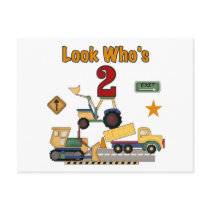 Construction Vehicles 2nd Birthday Postcard