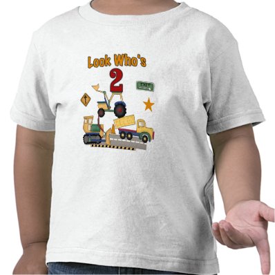 Construction Vehicles 2nd Birthday Shirts