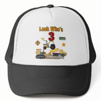 Construction Vehicles 3rd Birthday Tshirts Mesh Hat