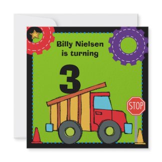 Construction Vehicles Birthday Party Invitations invitation