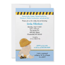 CONSTRUCTION WORKER Baby Shower Invitation 5x7