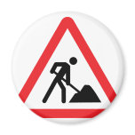construction worker building site sign magnet