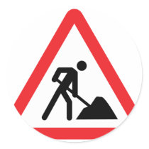 construction worker building site sign stickers by Tomaniac construction worker building site sign stickers