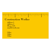 Construction Worker Business Cards