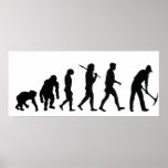 Construction worker gardener digging evolution posters