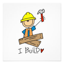 Construction Worker I Build T-shirts and Gifts Custom Invitations