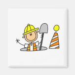 Construction Worker in Manhole Fridge Magnet