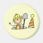 Construction Worker in Manhole Magnet