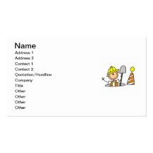 Construction Worker in Manhole T-shirts and Gifts Business Cards