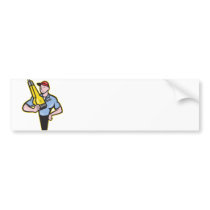 Construction Worker Jackhammer Pneumatic Drill Bumper Sticker