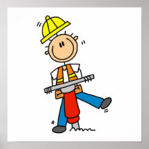 Construction  Worker With Jack Hammer Gifts Posters