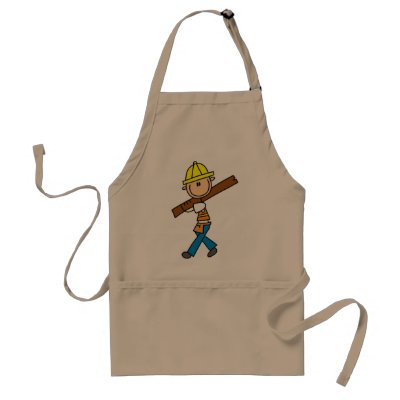 Construction Worker with Lumber Apron by stick_figures
