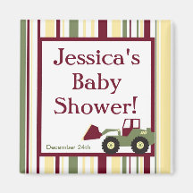 Construction Zone Baby Shower Favor Magnet