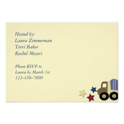 Construction Zone Baby Shower Invitation