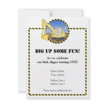 Construction Zone Birthday Party Invitation