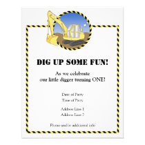 Construction Zone Birthday Party Invitation invitations