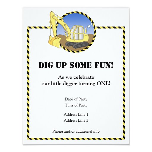 Construction Zone Birthday Party Invitation Zazzle