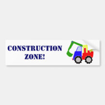 Construction Zone Bumper Stickers