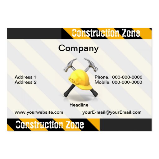 Construction Zone Business Card (front side)