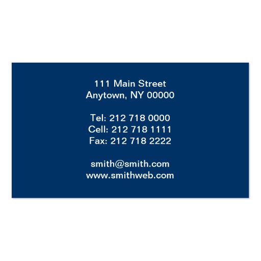 Consultant Business Card (back side)