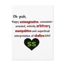 Consumerist Anti-Valentine postcards by jadeddesigns Consumerist Anti-Valentine postcards