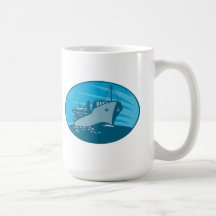 Container Cargo Freighter Ship Retro Coffee Mug