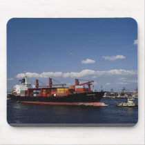 Container ship, Antwerp port, Belgium Mouse Pad
