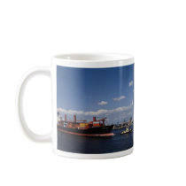 Container ship, Antwerp port, Belgium Coffee Mugs