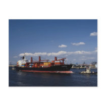 Container ship, Antwerp port, Belgium Postcard