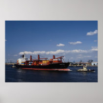 Container ship, Antwerp port, Belgium Posters