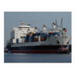 Container ship arriving at Tilbury docks, England Postcard