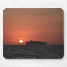 Container Ship At Dusk Mousepads