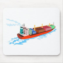 container ship retro mouse pad