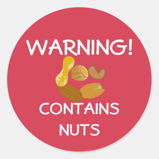 Contains Nuts Food Allergy Alert Stickers | Zazzle