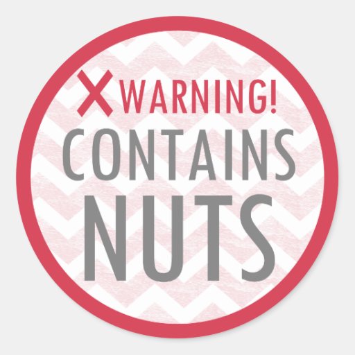 Contains Nuts Food Allergy Alert Stickers Zazzle 7004