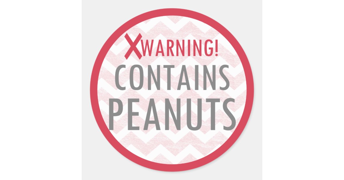 Contains Peanuts Food Allergy Alert Stickers Zazzle 7211