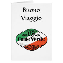Conte Verde 1st Class Baggage Label cards by SonoLeTre Conte Verde 1st Class Baggage Label cards