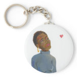 Contemplating love strong woman unique art Maya keychains