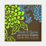 Contempo Floral (Brown) Save the Date Magnet magnets