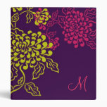 Contempo Floral (Purple / Chartreuse) Monogram Vinyl Binder