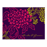 Contempo Floral (Purple Chartreuse) Save the Date postcards