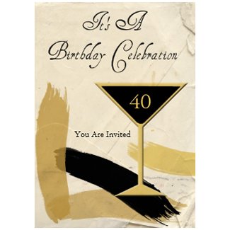 Contemporary 40th Birthday Party Invitations invitation