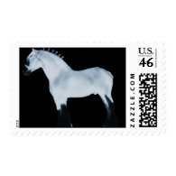 contemporary art clydesdale horse postage