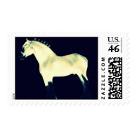 contemporary art clydesdale horse postage