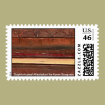 Contemporary Art - U.S. Postage Stamp by karenbauguess Contemporary Art - U.S. Postage Stamp