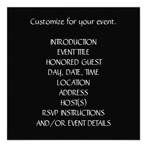 Contemporary Black and Silver Birthday Party Personalized Invitation