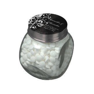 Contemporary Black and White Swirl Jelly Belly Tins