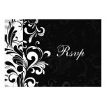 Contemporary Black and White Swirl Custom Invites